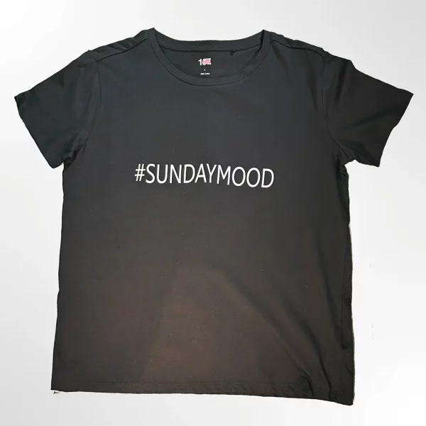 T-skjorte med påtrykk: #sundaymood.
