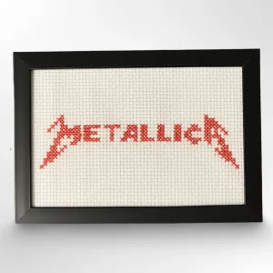 Broderi - korssting - Metallica. Laget av Fiffis Gaver.