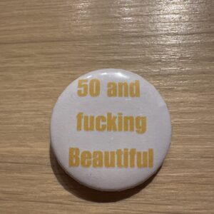 50 år beautiful button