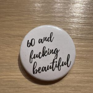 60 års button