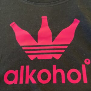 T skjorte med alkohol Vinyltrykk str xxl