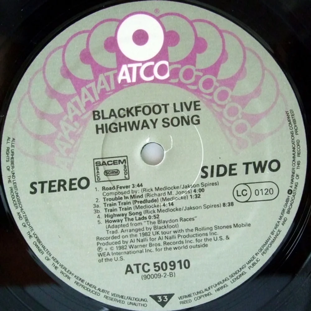 Blackfoot (3) - Highway Song Live (ATC K 50 910)