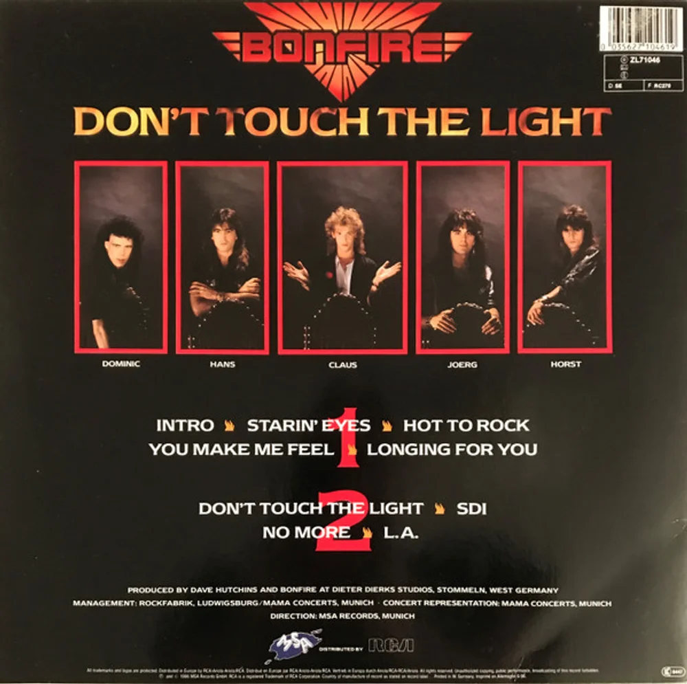 Bonfire - Don't Touch The Light (ZL 71046)