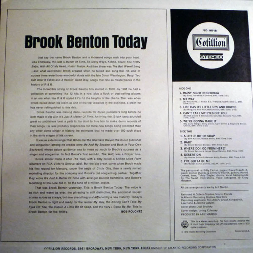 Brook Benton - Brook Benton Today (SD 9018)