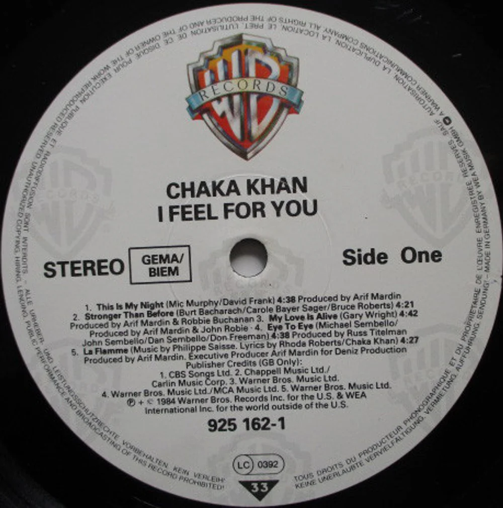 Chaka Khan - I Feel For You (925 162-1)