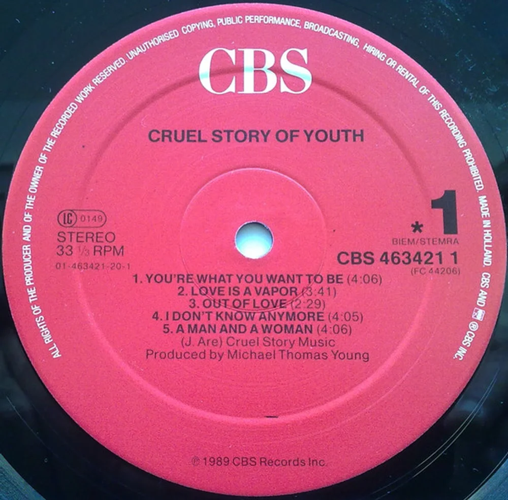 Cruel Story Of Youth - Cruel Story Of Youth (CBS 463421 1)