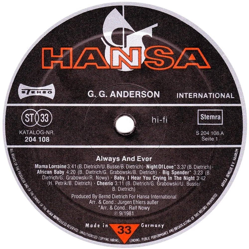 G.G. Anderson - Always And Ever (204 108)