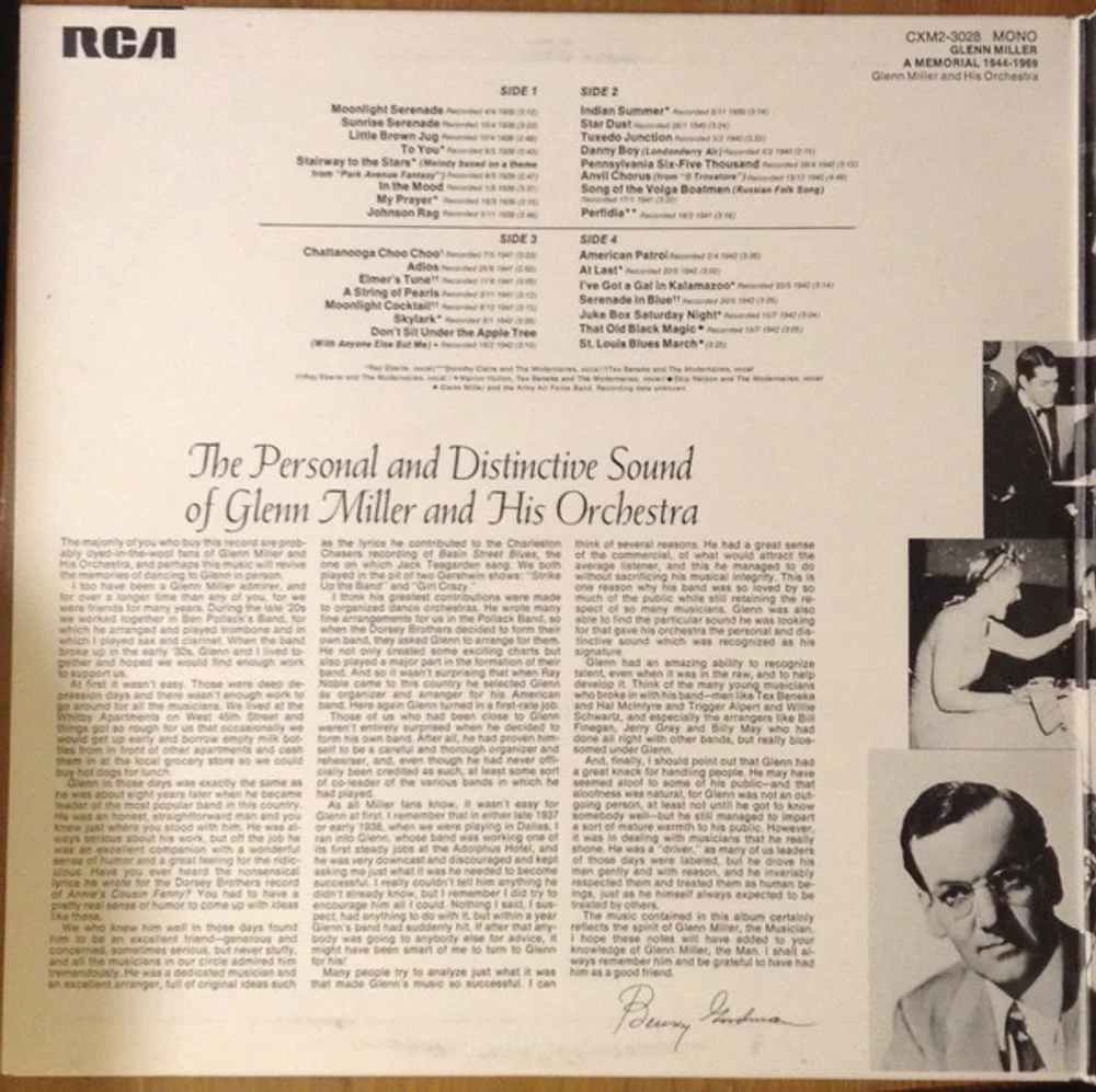 Glenn Miller And His Orchestra - Glenn Miller - A Memorial 1944-1969 (CXM2-3028)
