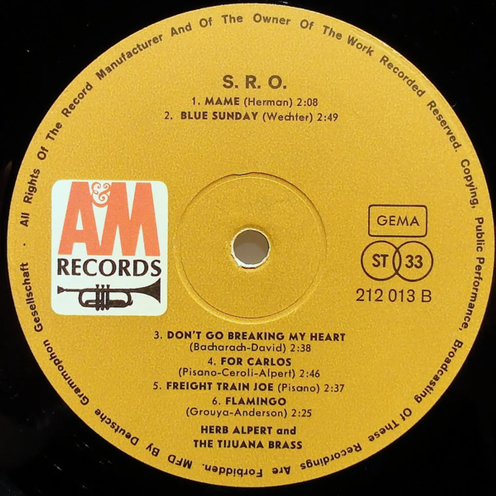 Herb Alpert & The Tijuana Brass - S.R.O. (212 013)
