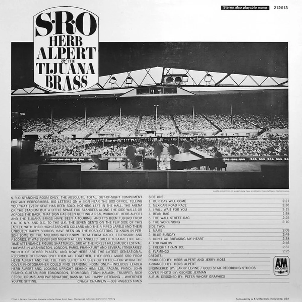 Herb Alpert & The Tijuana Brass - S.R.O. (212 013)