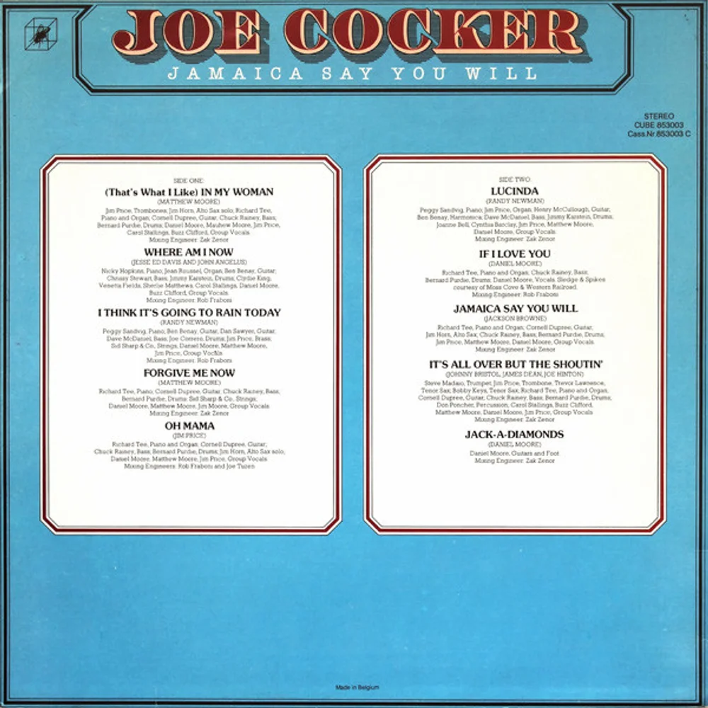 Joe Cocker - Jamaica Say You Will (853003)