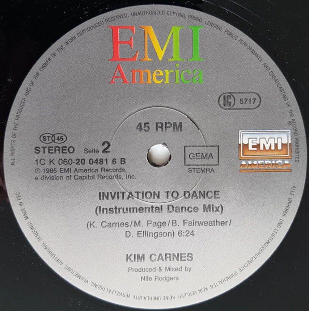 Kim Carnes - Invitation To Dance (1C K 060 20 0481 6)