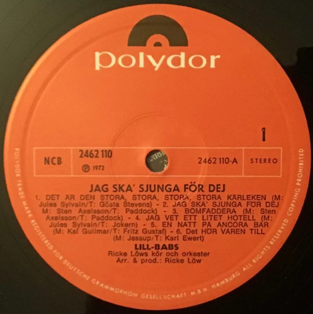 Lill-Babs - Jag Ska' Sjunga För Dej (2462 110)