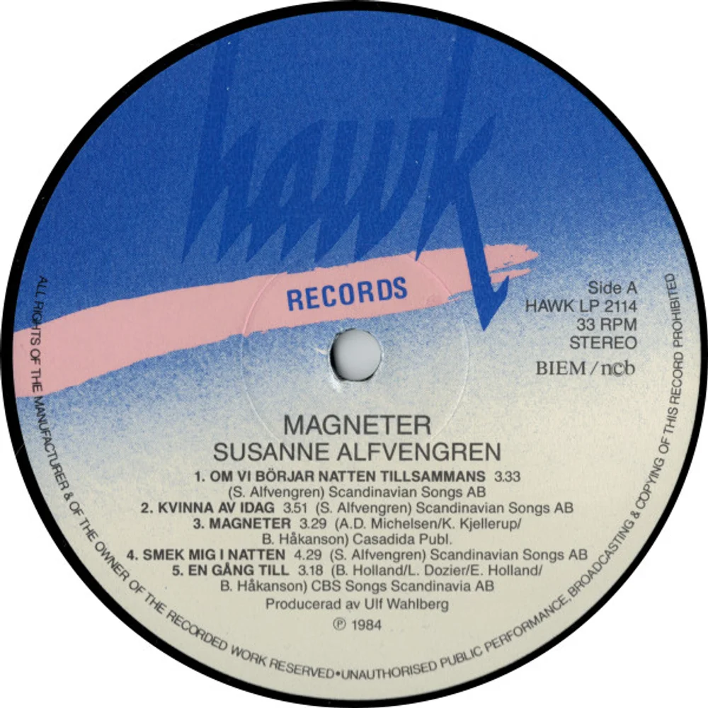 Susanne Alfvengren - Magneter (HAWK LP 2114)