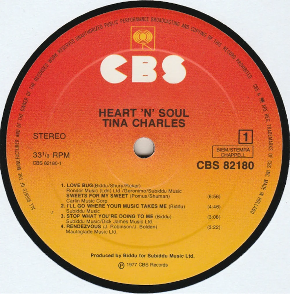 Tina Charles - Heart 'n' Soul (CBS 82180)