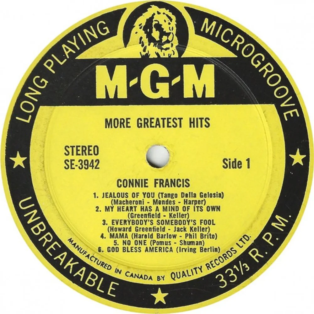 Connie Francis - More Greatest Hits (SE3942)