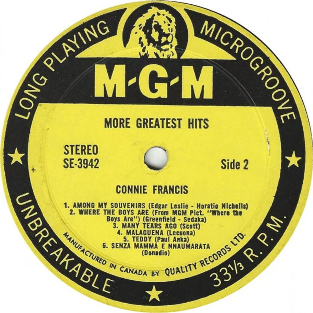 Connie Francis - More Greatest Hits (SE3942)
