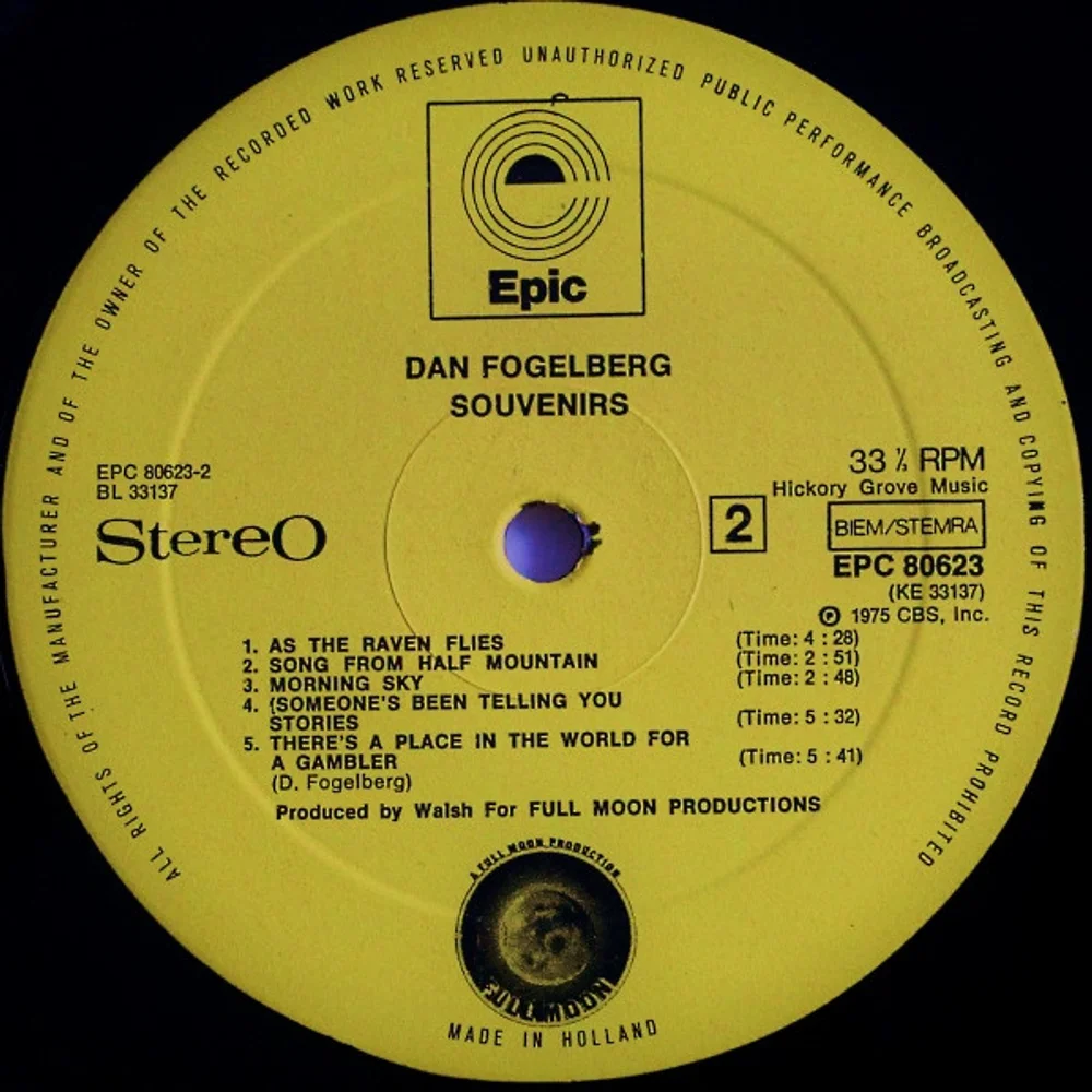 Dan Fogelberg - Souvenirs (EPC 80623)
