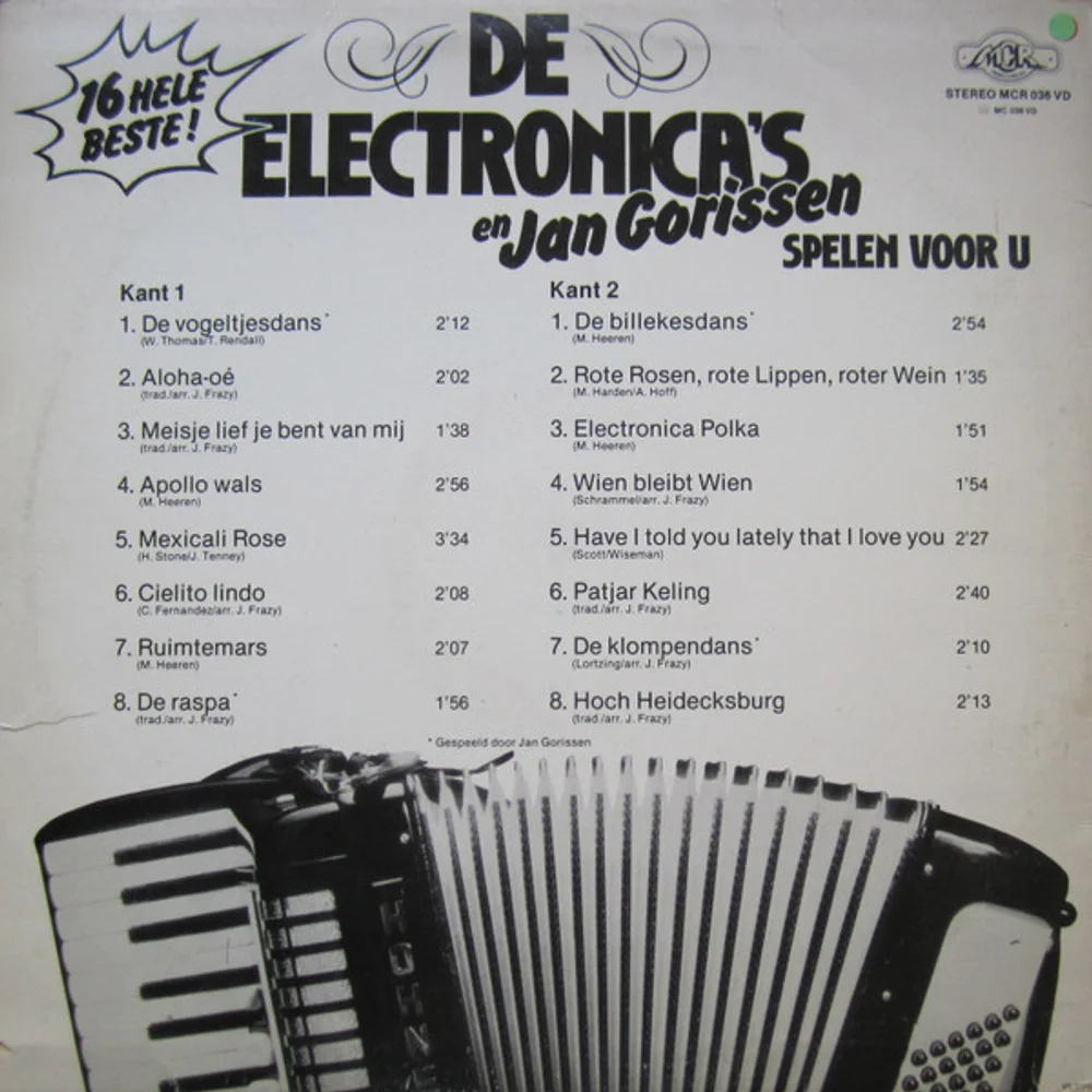 De Electronica's En Jan Gorissen - De Electronica's En Jan Gorissen Spelen Voor U (MCR 036 VD)