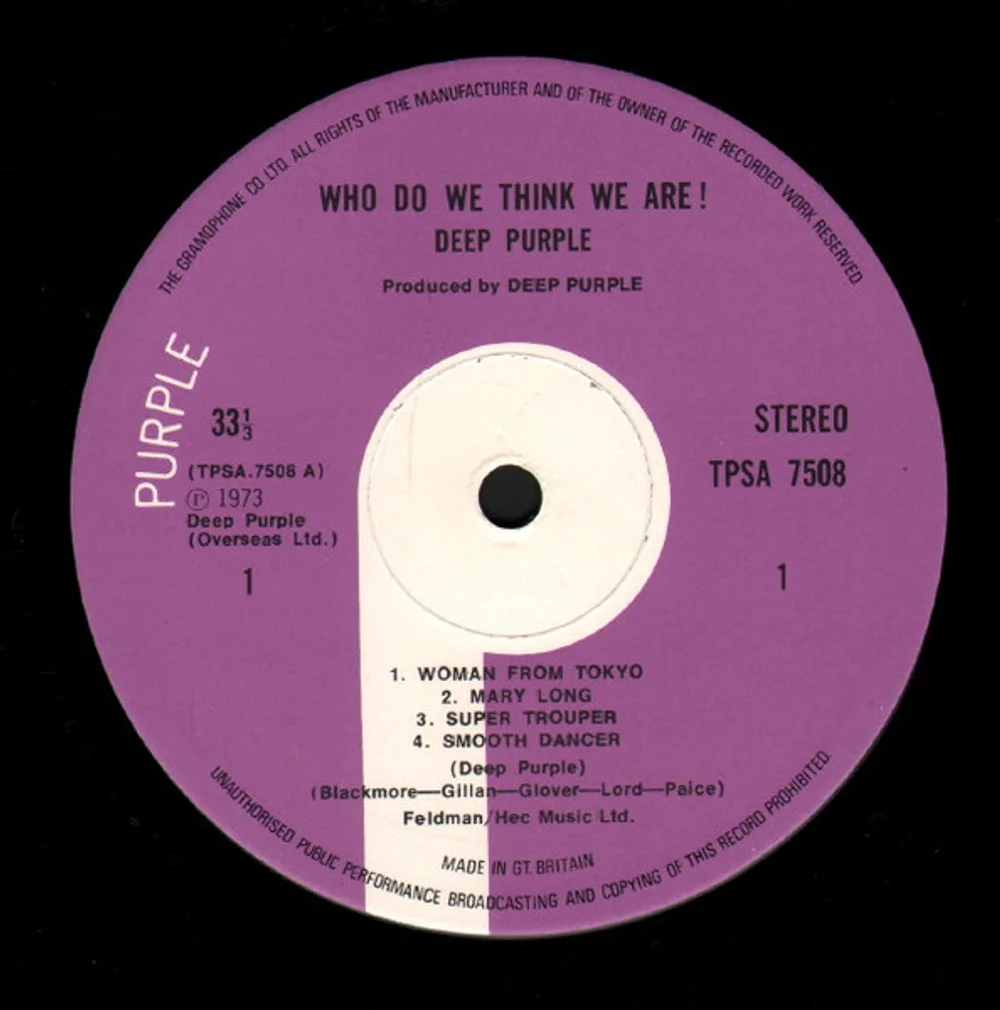 Deep Purple - Who Do We Think We Are (TPSA 7508)