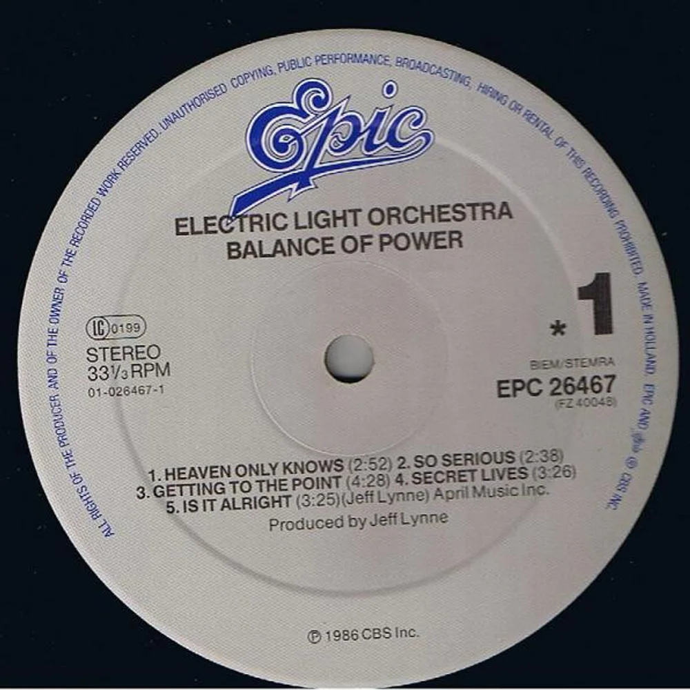 Electric Light Orchestra - Balance Of Power (EPC 26467)