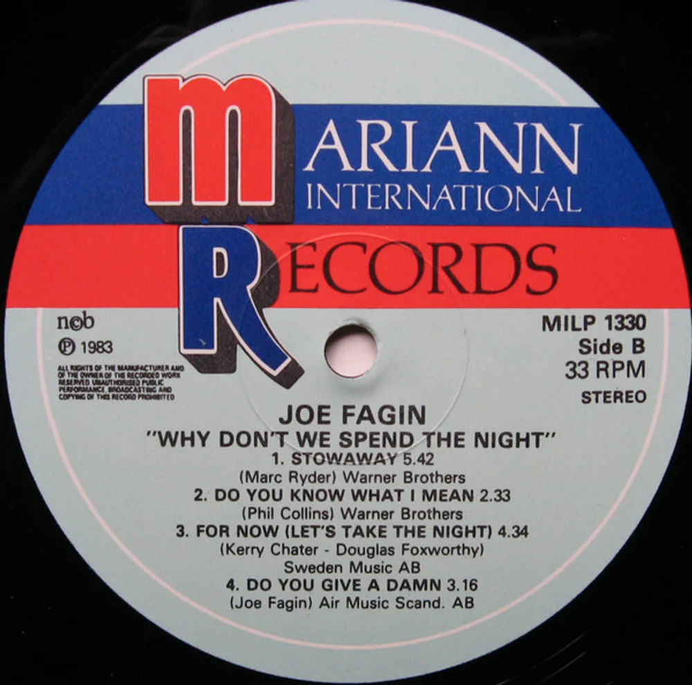 Joe Fagin - Why Don't We Spend The Night (MILP 1330)