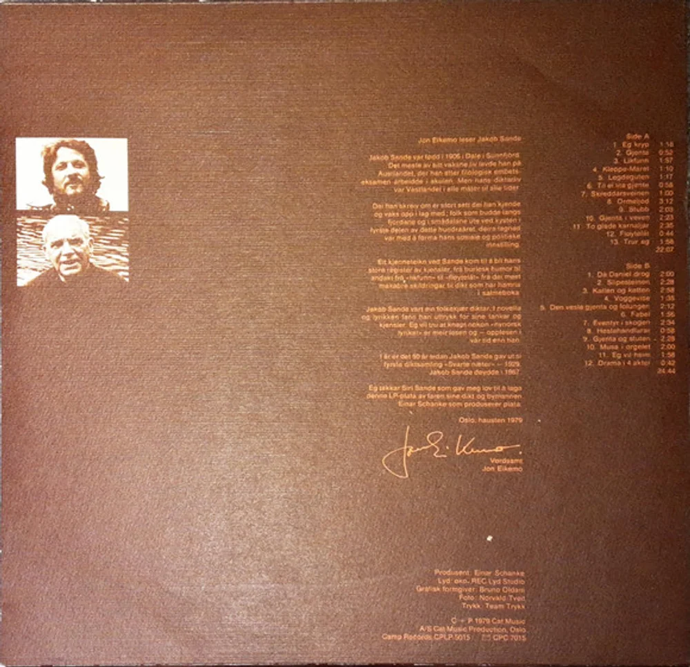 Jon Eikemo - Jon Eikemo Leser Jakob Sande (CPLP 5015)