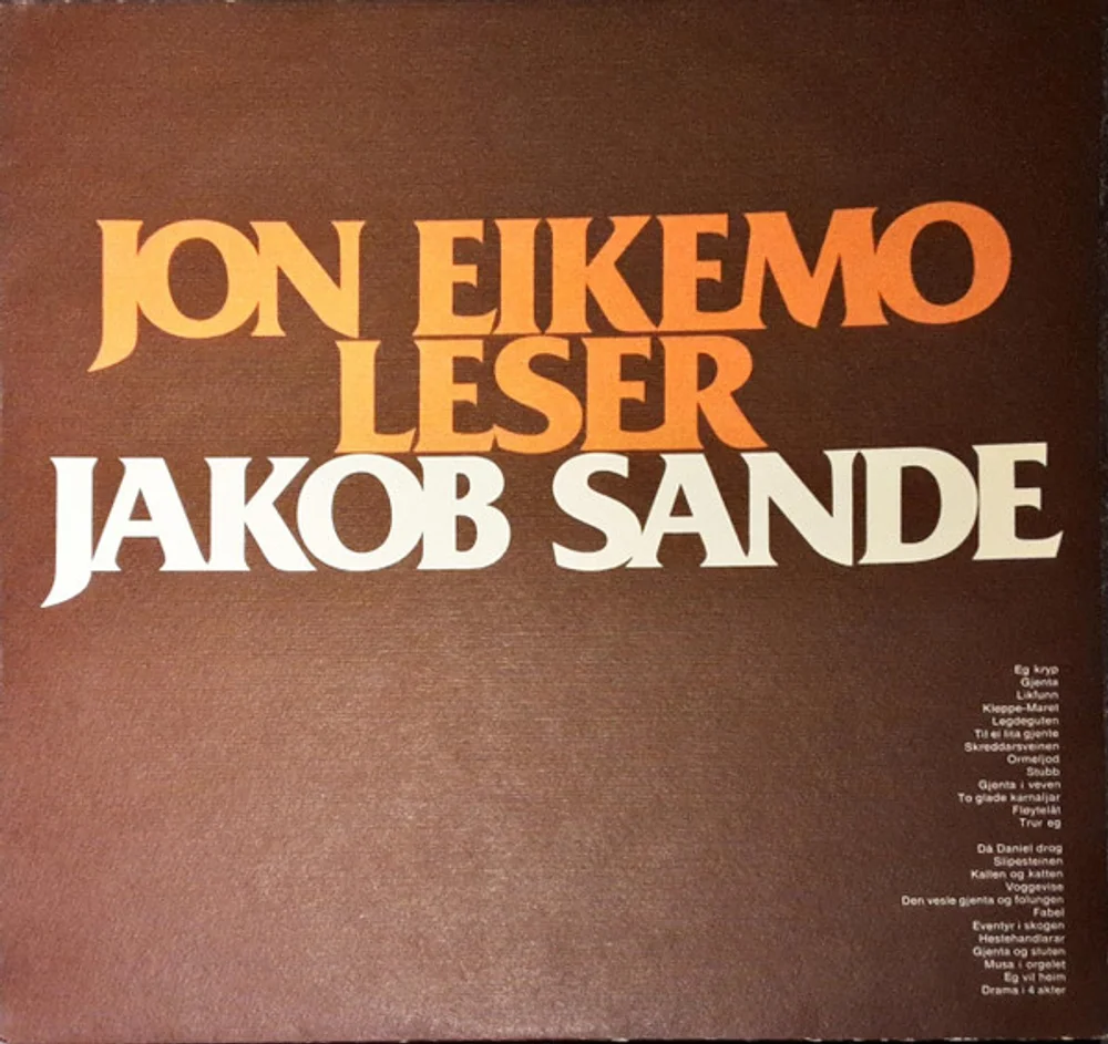 Jon Eikemo - Jon Eikemo Leser Jakob Sande (CPLP 5015)