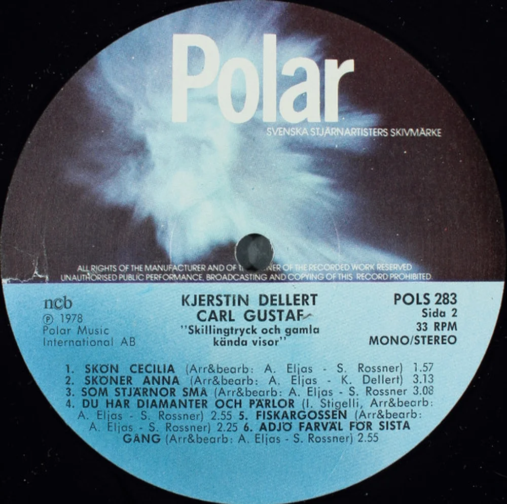 Kjerstin Dellert - Carl Gustaf " Skillingtryck Och Gamla Kända Visor" (POLS 283)