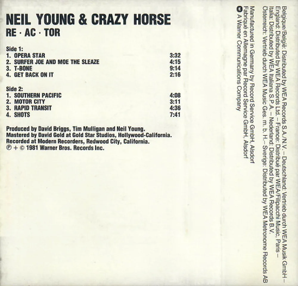 Neil Young & Crazy Horse - Reactor (K 454 116)