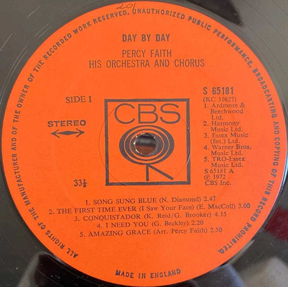 Percy Faith His Orchestra And Chorus* - Day By Day (S 65181)