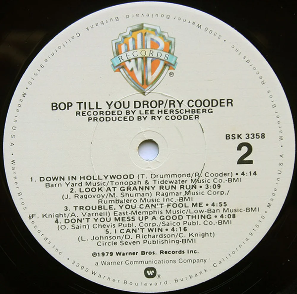 Ry Cooder - Bop Till You Drop (BSK 3358)