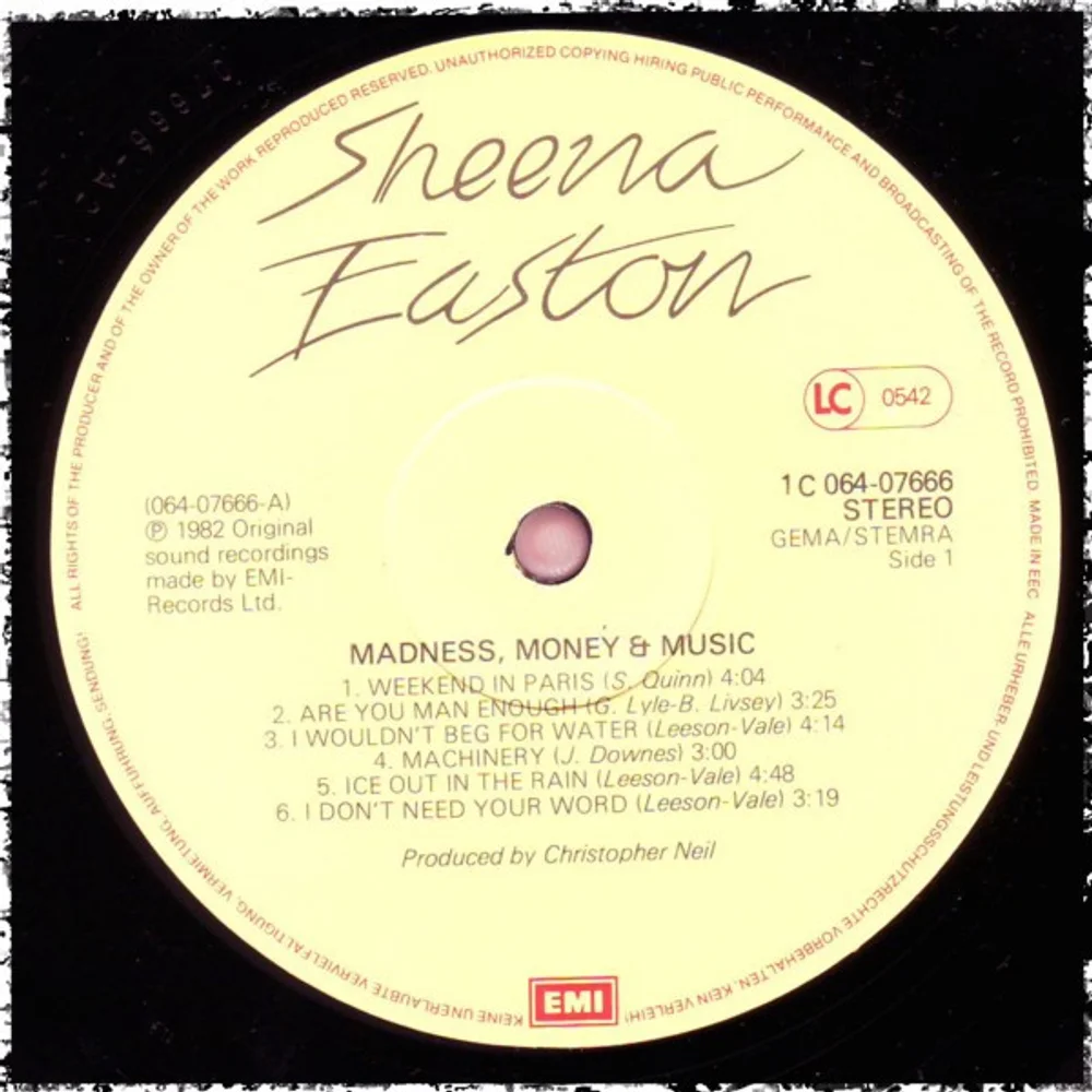 Sheena Easton - Madness, Money And Music (1C 064-07666)