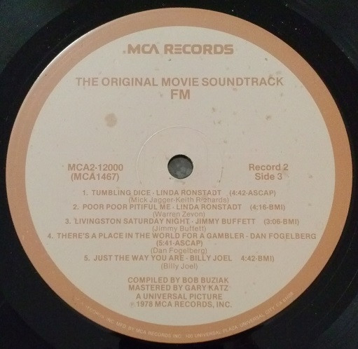 Various - FM • The Original Movie Soundtrack (MCA2-12000)